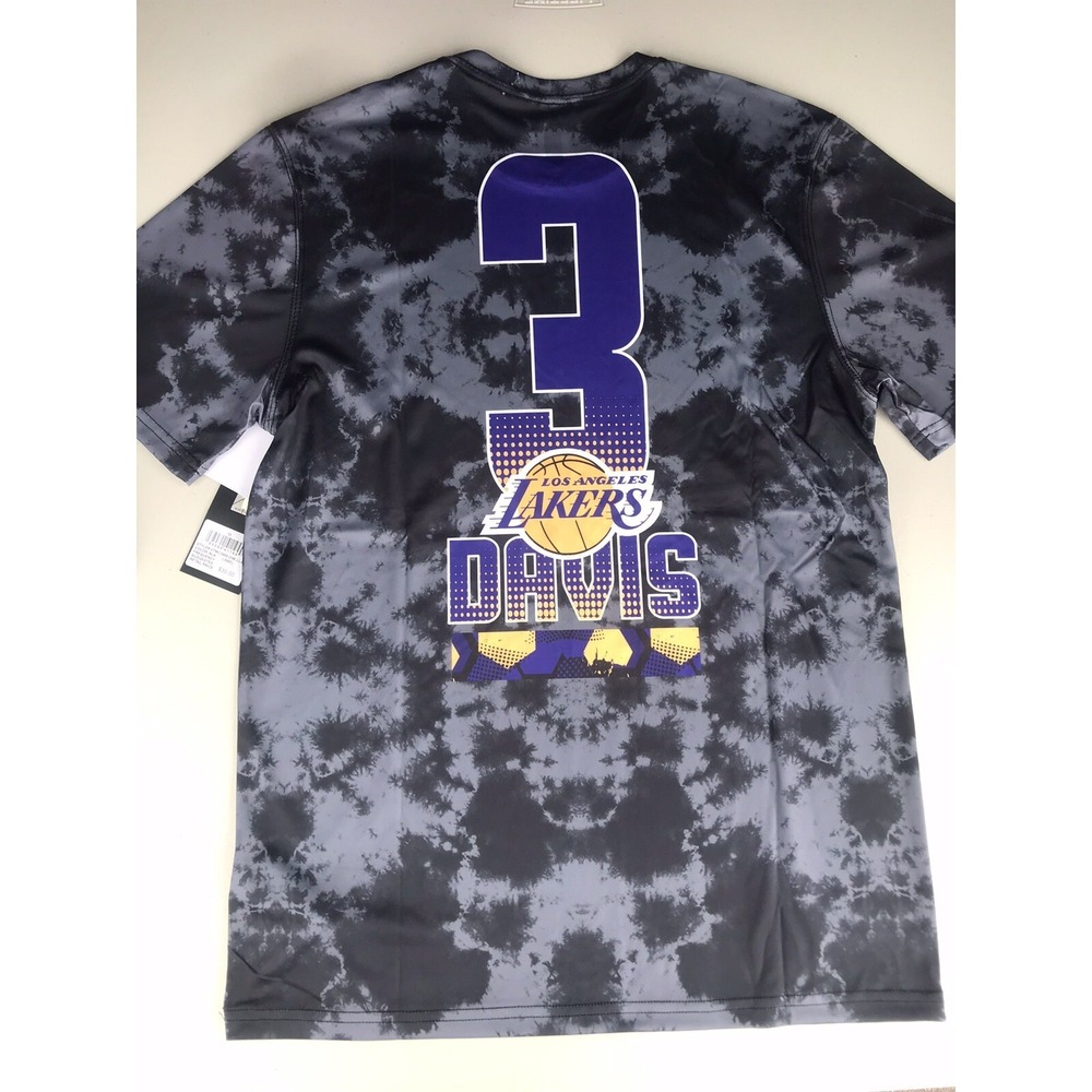 Los Angeles LA Lakers Anthony Davis #3 Gray Tie Dye Graphic T-Shirt Men's Medium - Picture 9 of 14